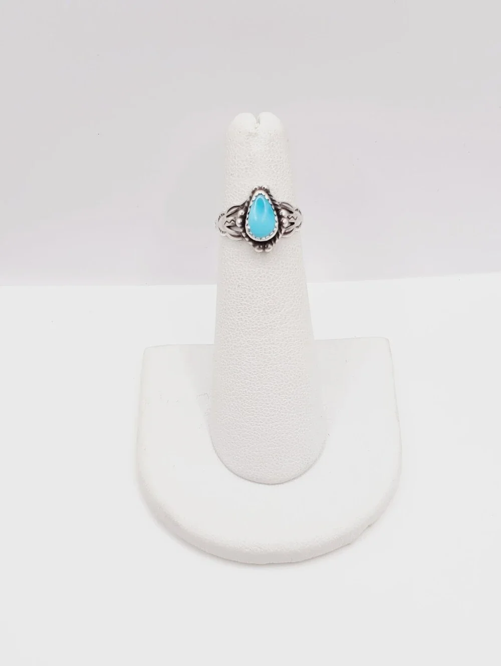 Genuine Teardrop Turquoise Vintage Arrow Ring In 925 Sterling Silver